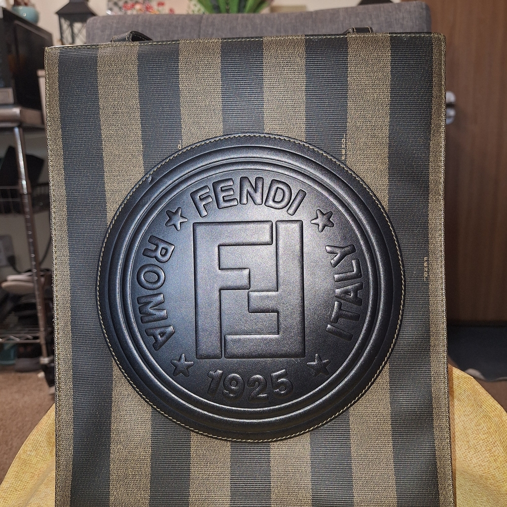 Fendi Pequin Pvc Material Tote Bag